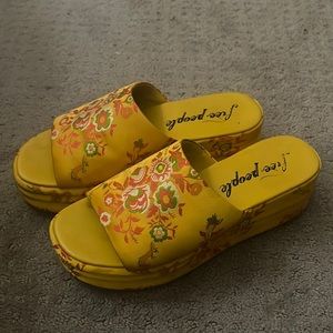 Free People stitched platform slides